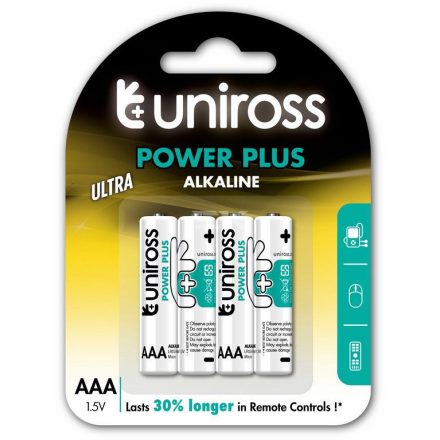 Uniross POWER PLUS Alkáli Mikro Elem AAA (LR03) (1,5V) B4