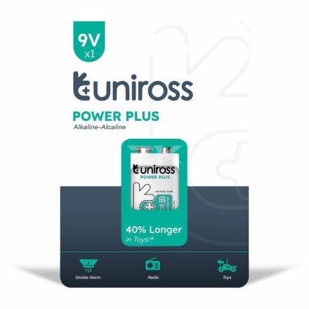 Uniross POWER PLUS Alkáli Elem 9V (6LR61) B1