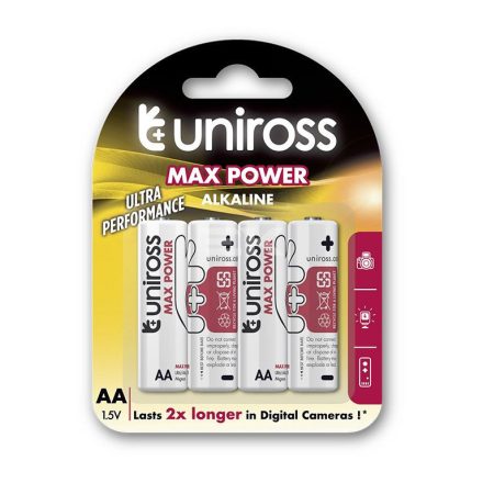 Uniross MAX POWER Alkáli Ceruza Elem AA (LR6) (1,5V) B4